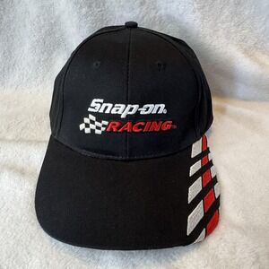 Vintage Snap-on Racing Hat Cap Strap Back Mens USA K-Products Checkered Flag 90s